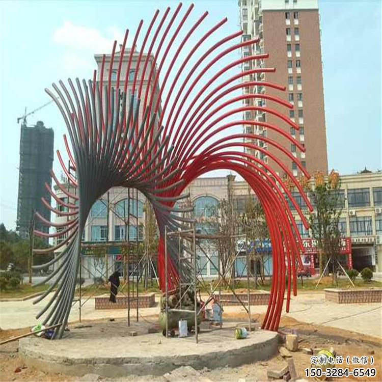 鑄造鳳尾雕塑 中式村口雕塑 景觀雕塑