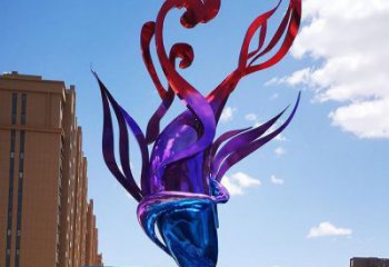 彩繪浪花雕塑 電鍍現(xiàn)代波浪雕塑 公園波浪雕塑