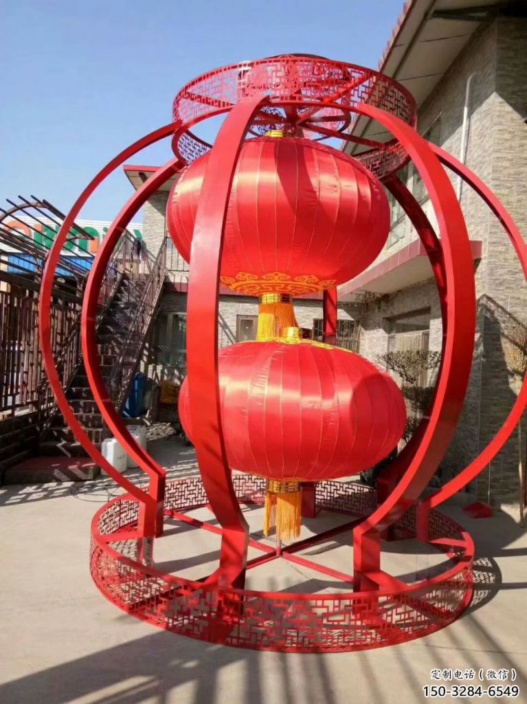 城市燈籠雕塑廠家，烤漆工藝雕塑，公園廣場(chǎng)擺件