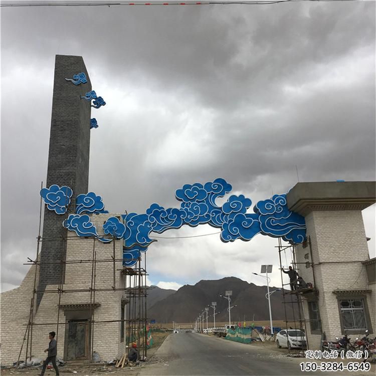 步行街云彩雕塑 游樂場云團(tuán)雕塑 鑄造祥云雕塑