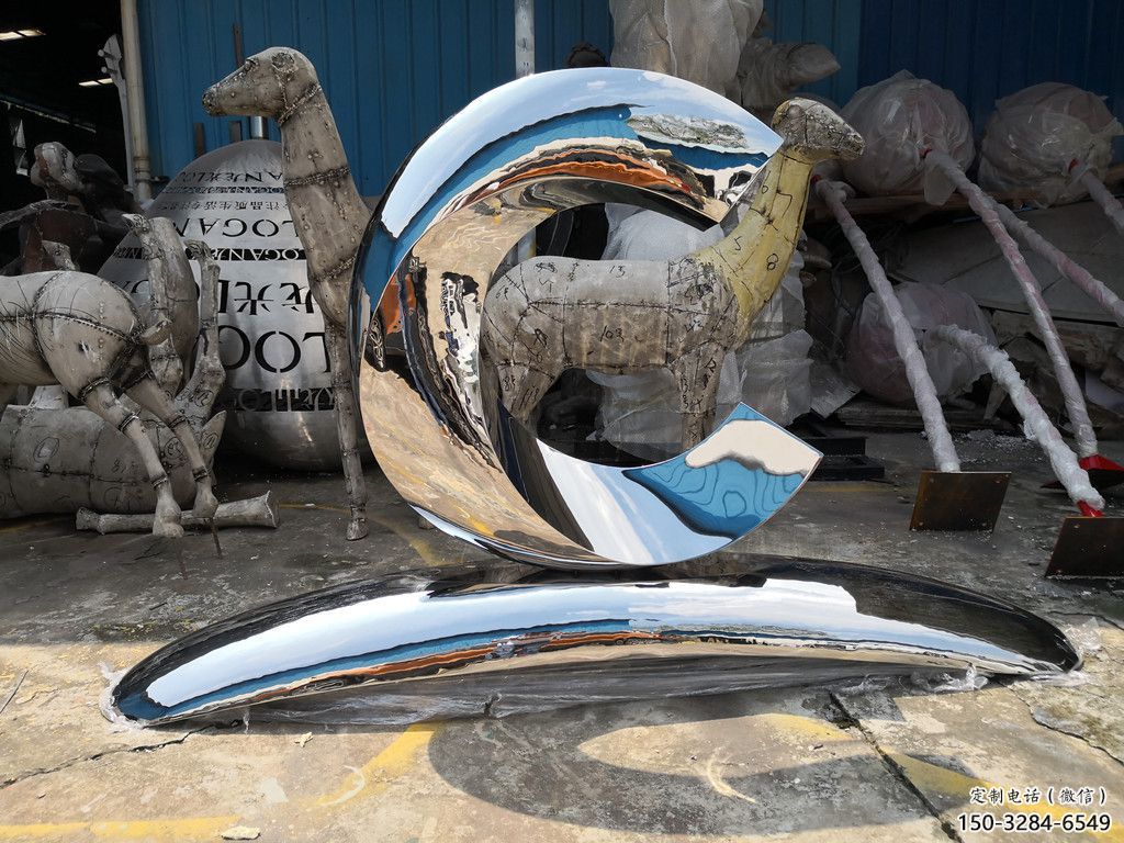 大門口磁鐵雕塑 發(fā)光公園u型雕塑 仿真雕塑