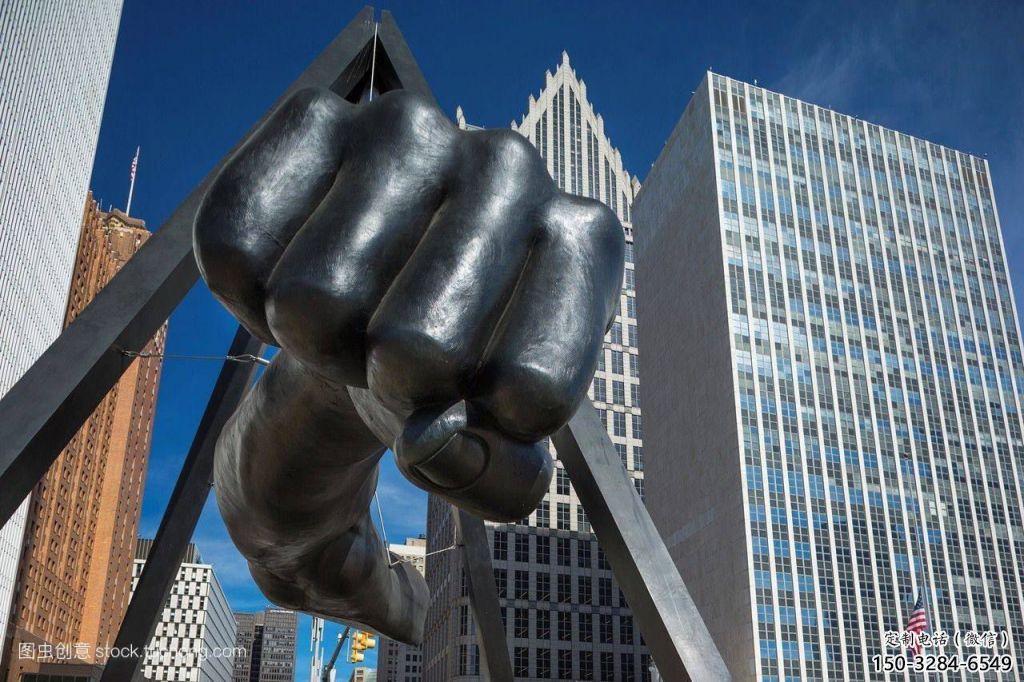 彩繪拳頭雕塑 景觀手勢雕塑 街頭握拳雕塑