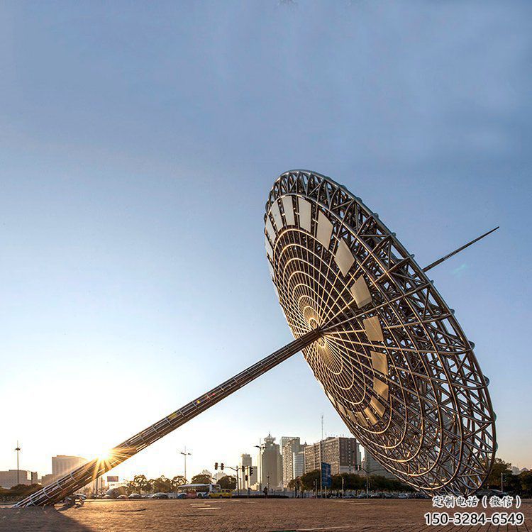 農(nóng)村日晷雕塑 抽象藝術(shù)雕塑 烤漆計時雕塑