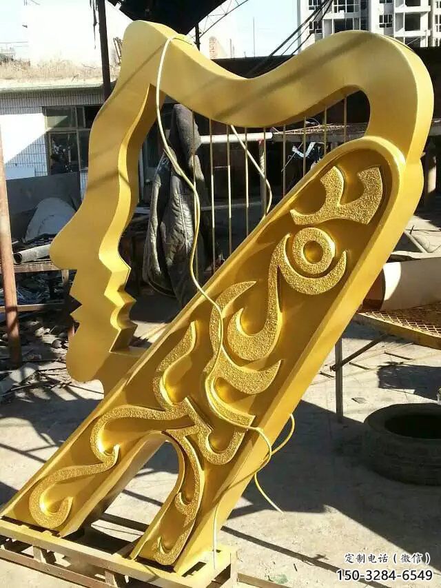 賓館臉譜雕塑 烤漆大型擺件 歐式雕塑