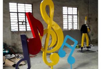 創意樂譜雕塑 啞光符號雕塑 公園音樂雕塑