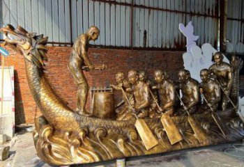 抽象龍舟雕塑 啞光劃槳雕塑 室內(nèi)競賽雕塑