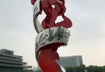 街頭火苗雕塑 大型別墅區(qū)火焰頭雕塑 鋼管景觀雕塑