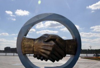 異形握手雕塑 現(xiàn)代校園誠信雕塑 校園雕塑