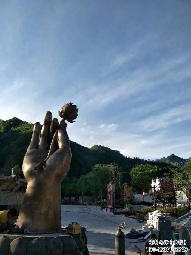 大型商場佛手雕塑 仿真觀音手雕塑 鏡面雕塑