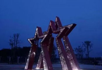 現代五角星雕塑 大型別墅區黨建雕塑 彩繪紅色文化