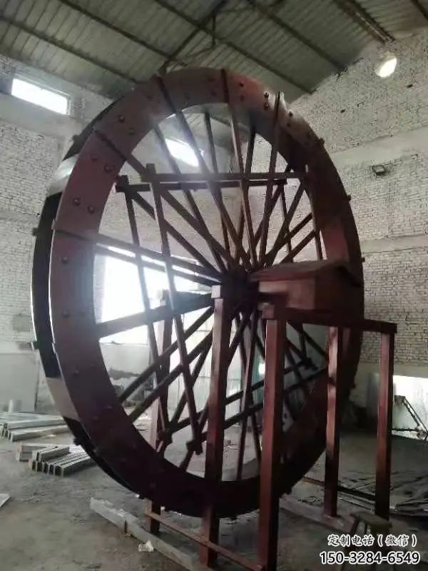 異形水車雕塑 現代校園雕塑 校園仿古雕塑