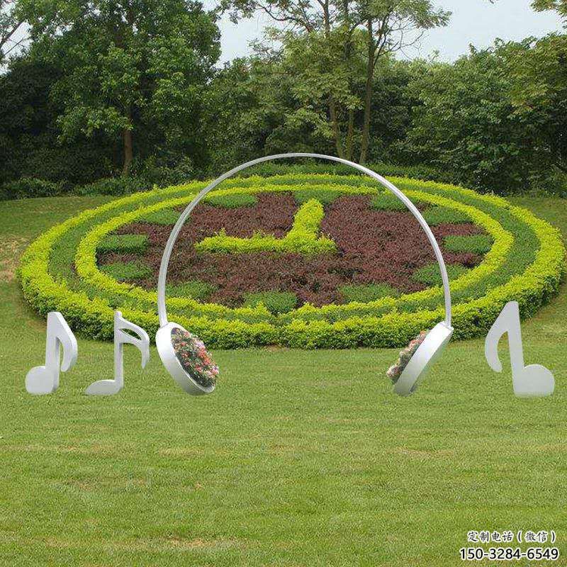 街道耳麥雕塑 現(xiàn)代音樂(lè)雕塑 彩繪耳機(jī)雕塑