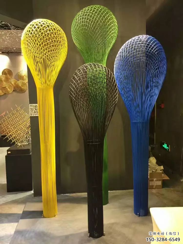 切面麥克風(fēng)雕塑 燈光庭院話筒雕塑 校園音樂(lè)雕塑