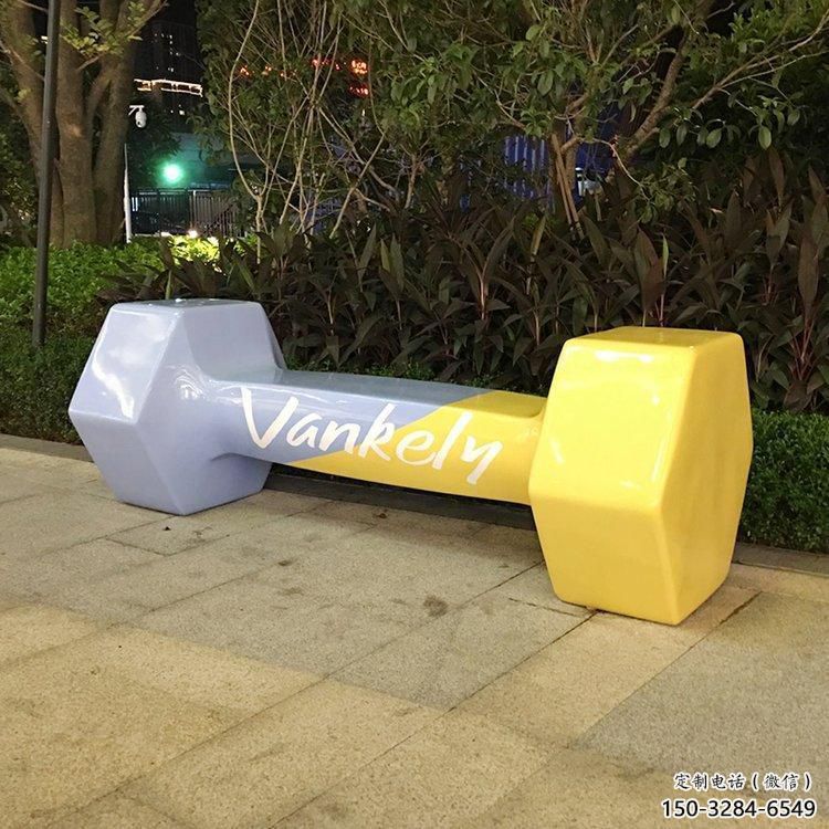 烤漆啞鈴雕塑廠家 鋼管體育雕塑 室內景觀雕塑