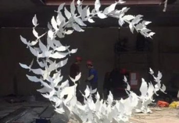 創意花環雕塑 啞光環形雕塑 公園雕塑