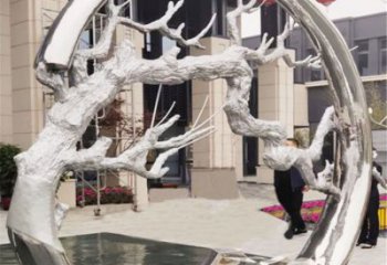 公園花環雕塑 戶外環形雕塑 抽象雕塑