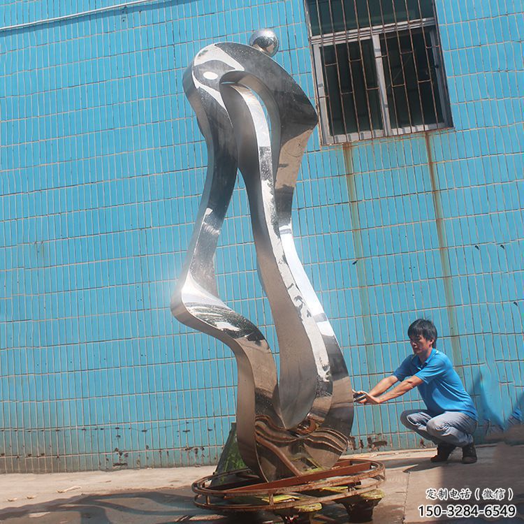 烤漆如意雕塑 鋼管建筑雕塑 室內雕塑