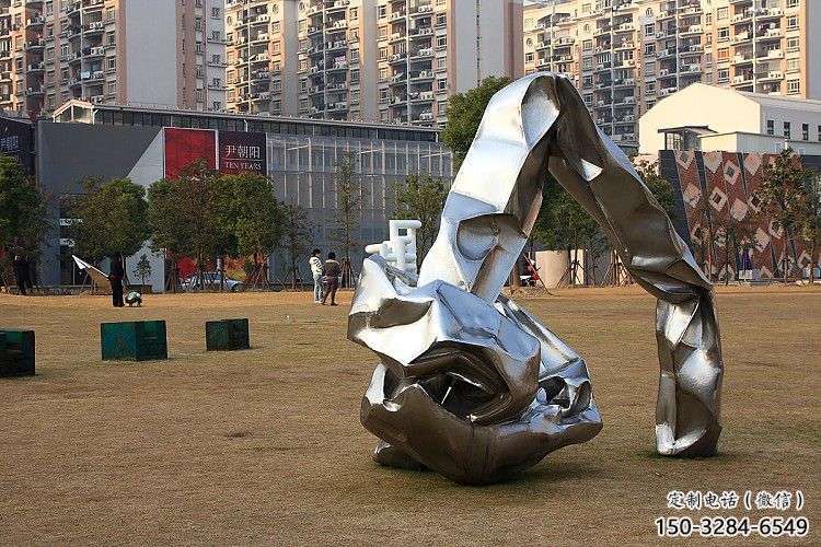 仿真鵝卵石雕塑 電鍍現代空心石雕塑 部隊雕塑