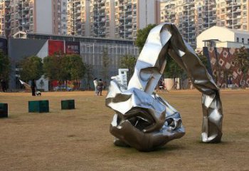 仿真鵝卵石雕塑 電鍍現(xiàn)代空心石雕塑 部隊雕塑