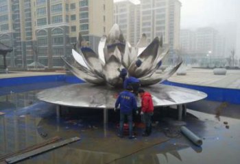 創意蓮花雕塑 啞光水蓮花雕塑 公園花卉雕塑