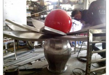 美陳蓮花雕塑 異形噴水花卉雕塑 酒店水蓮花雕塑