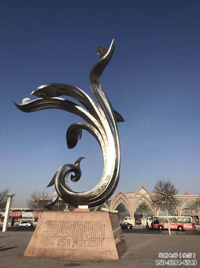 房地產蘭花雕塑 剪影玉蘭花雕塑 鍛造雕塑