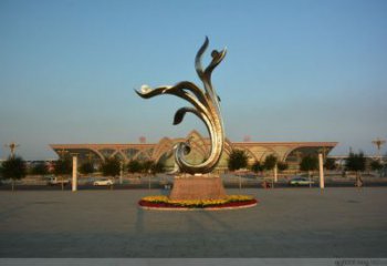 大型蘭花雕塑 鍛造發光玉蘭花雕塑 房地產雕塑