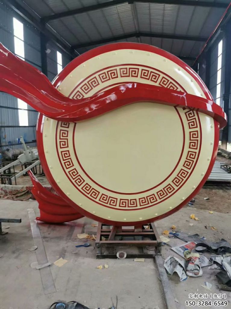 幾何戰(zhàn)鼓雕塑 發(fā)光公園民族雕塑 大門口喜慶雕塑