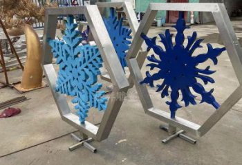 房地產(chǎn)雪花雕塑廠 剪影窗花雕塑 鍛造雕塑