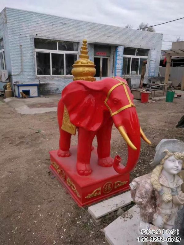 擺件大象雕塑，室外雕塑，玻璃鋼大象雕塑供應商