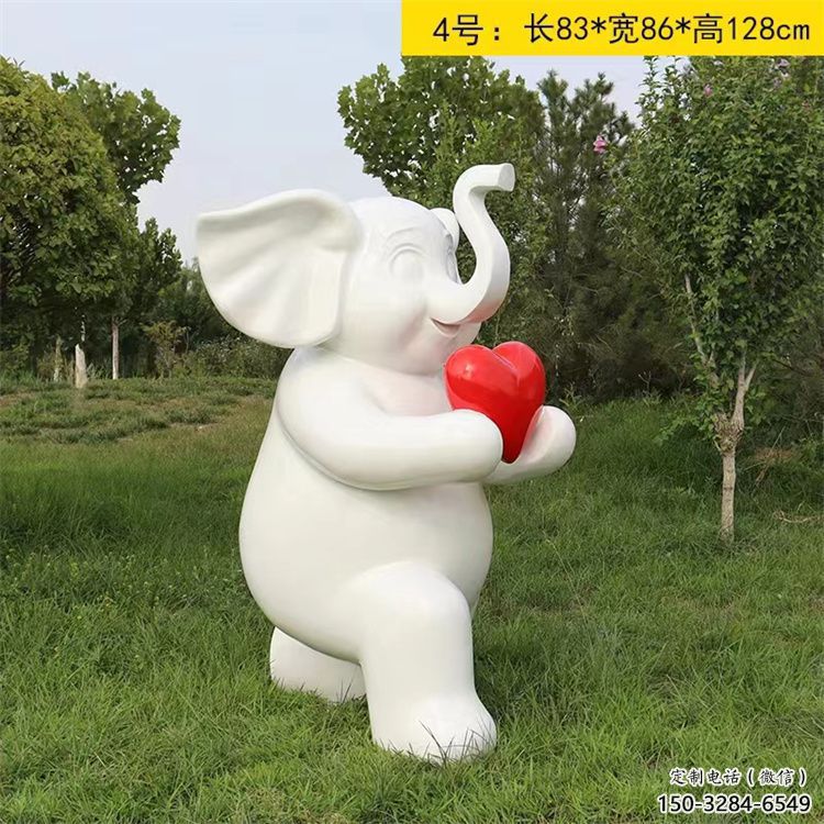 大象雕塑，街景小品，藝術玻璃鋼大象雕塑生產