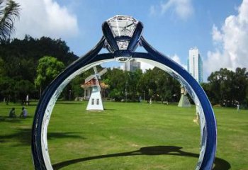 戒指大門雕塑，現(xiàn)代景觀小品，不銹鋼戒指拱門雕塑