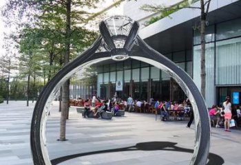 戒指門套雕塑,公園景觀雕塑，不銹鋼拱門雕塑廠家