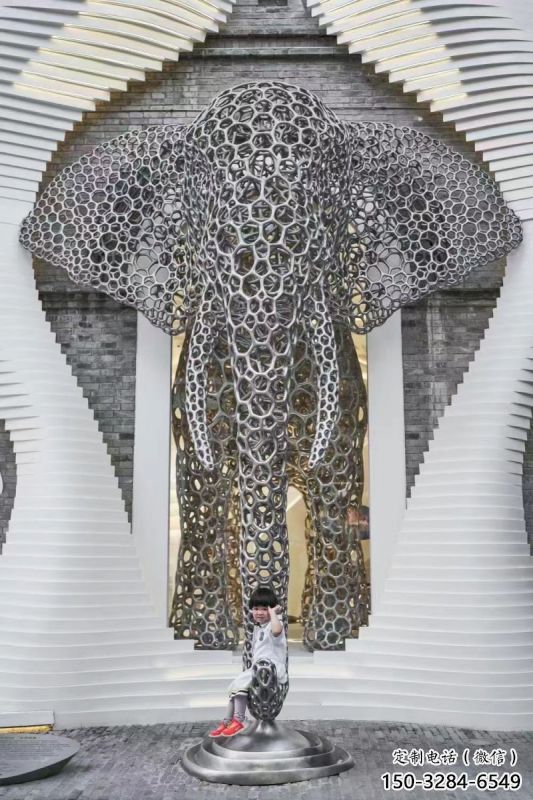 大象頭雕塑預(yù)定，城區(qū)小品，鏤空大象雕塑制造商