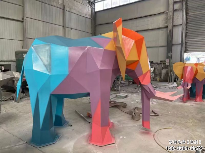 園林大象雕塑標準，彩鋼制作，景觀烤漆大象雕塑優價