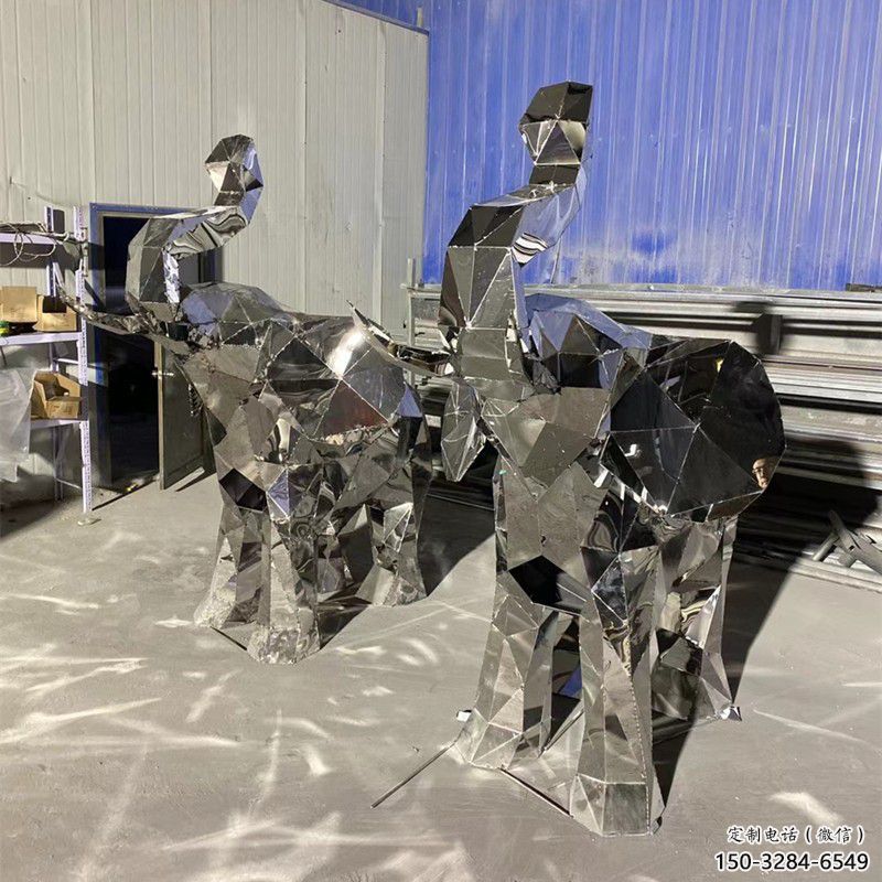 大象雕塑異型優選，城市裝飾，展示鏡面大象雕塑定做