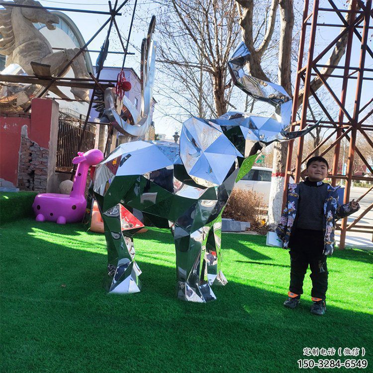 亮面大象雕塑制造商，城區小品，鏡面大象雕塑定制