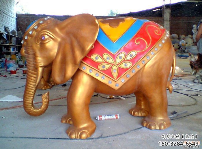 大象雕塑展品，公園小品，彩繪大象雕塑生產(chǎn)商