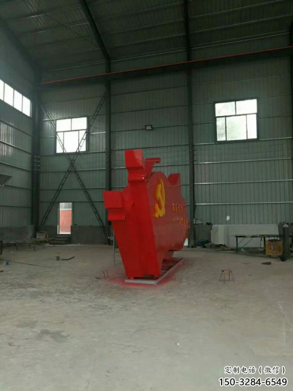 步行街黨徽雕塑，鍛造黨建雕塑，革命方式