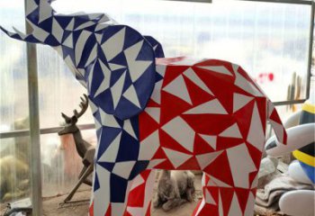 大象雕塑觀賞型，公園小品，烤漆大象雕塑常用