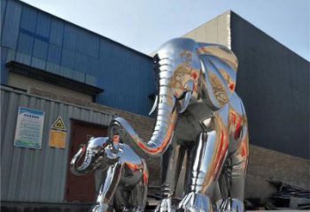 景觀大象雕塑供求，白鋼構件，鏡面大象雕塑觀賞型