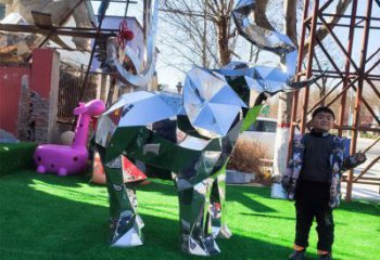 亮面大象雕塑制造商，城區小品，鏡面大象雕塑定制