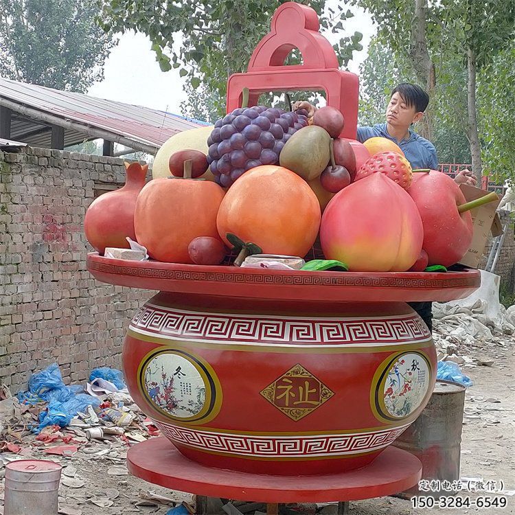 景觀果籃雕塑擺件優(yōu)選，陸地?cái)[件，園林藝術(shù)不銹鋼果籃雕塑供應(yīng)