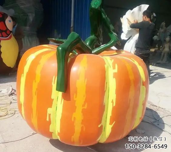 戶外果籃擺放通用，陸地?cái)[件，南瓜果籃雕塑優(yōu)選