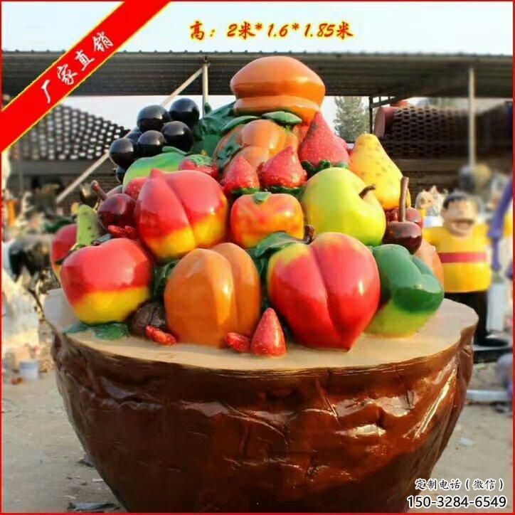 果籃雕塑承接，景觀雕塑，蘋果果籃雕塑供應