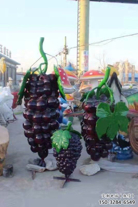 中式果籃雕塑批發，廣場系列，葡萄果籃雕塑供需