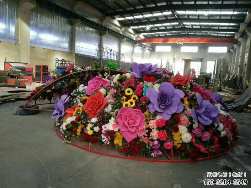 商業花籃雕塑承接，鍛造工藝，不銹鋼花籃雕塑抽象訂做