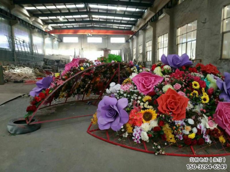 花籃雕塑定制制造，歐式風(fēng)格，月季花花籃雕塑裝飾供給