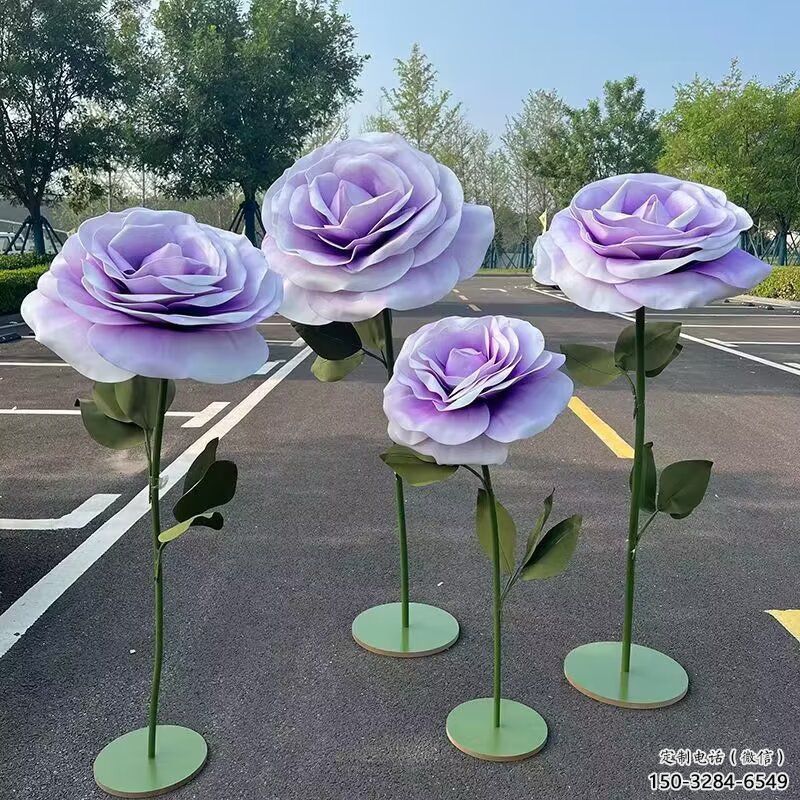 主題花籃雕塑供給，中式工藝，景觀藝術月季花花籃雕塑精品