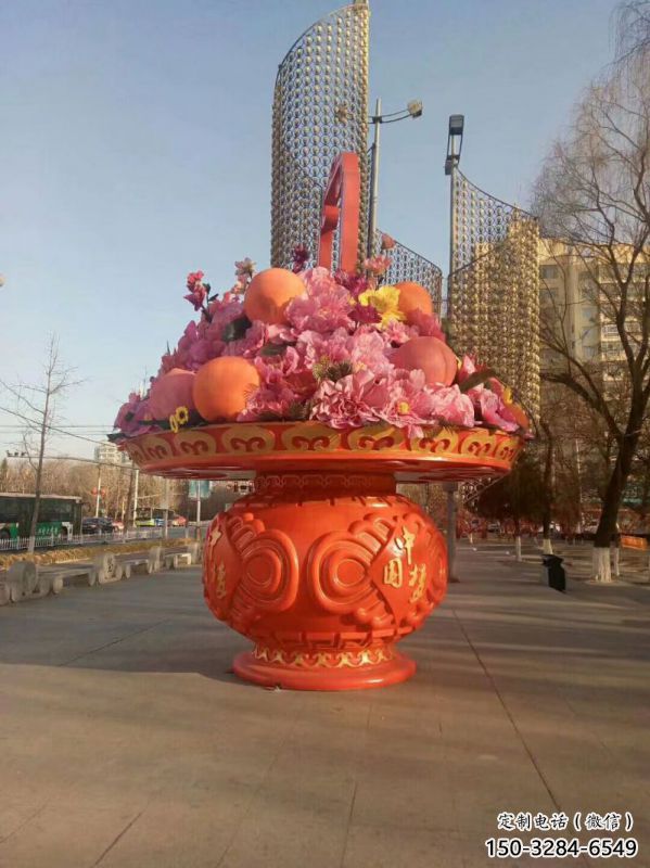 景觀花籃雕塑特供，標(biāo)識(shí)雕塑，旅游區(qū)花籃雕塑定制